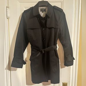 Banana Republic Raincoat Black Petite Large